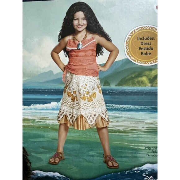 New Disney Moana Classic Adventure Outfit Girl Costume XS & S - Picture 8 of 8